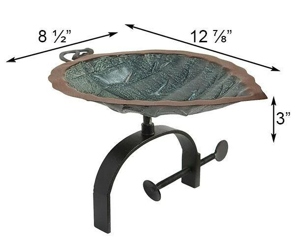 Aspen Leaf Bird Bath With Over Rail Bracket 6 Aspen Leaf Bird Bath With Over Rail Bracket - Image 4