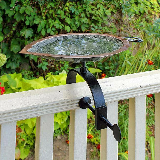 Aspen Leaf Bird Bath With Over Rail Bracket 4 Aspen Leaf Bird Bath With Over Rail Bracket - Image 2