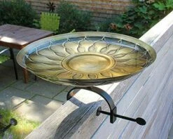 African Daisy Bird Bath With Over Rail Bracket