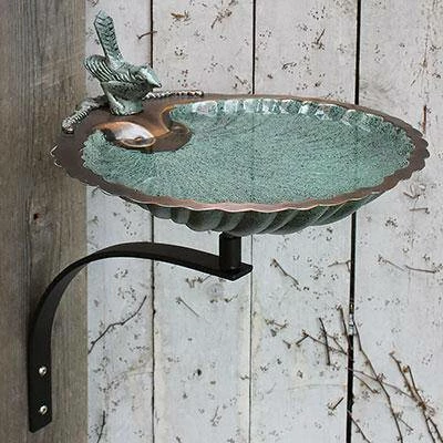 Scalloped Shell Bird Bath With Wall Bracket 3 Scalloped Shell Bird Bath With Wall Bracket