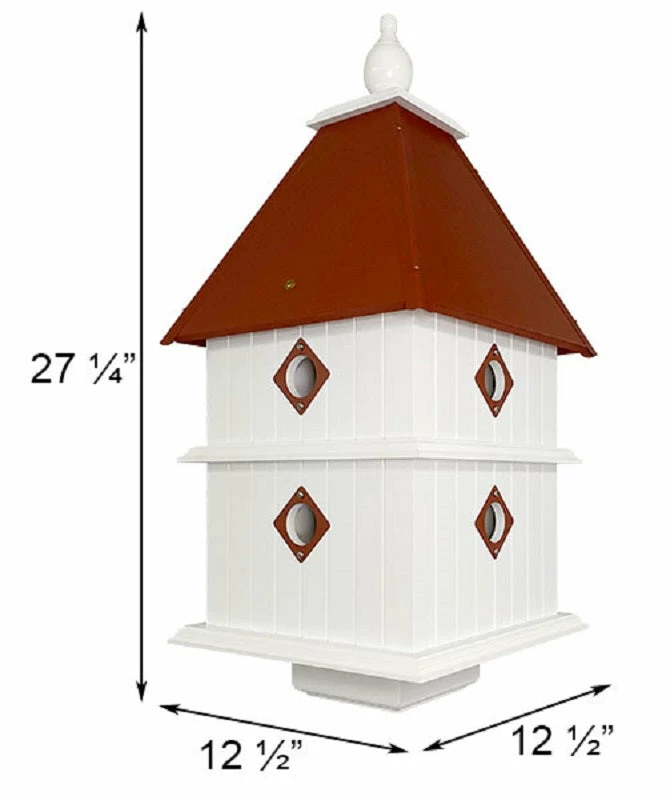 Plantation Bird House With Redwood Colored Roof 4 Plantation Bird House With Redwood Colored Roof - Image 2