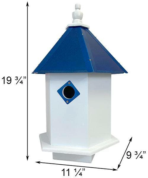 Sycamore Bird House With Cobalt Blue Roof 4 Sycamore Bird House With Cobalt Blue Roof - Image 2
