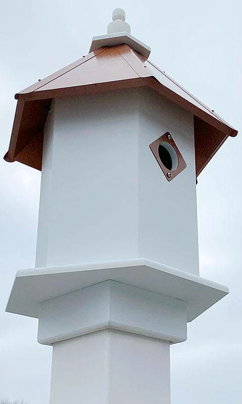 Sycamore Bird House With Hammered Copper Colored Roof 5 Sycamore Bird House With Hammered Copper Colored Roof - Image 3
