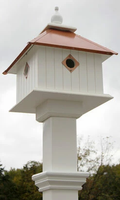 Carriage Bird House And Decorative Mounting Post