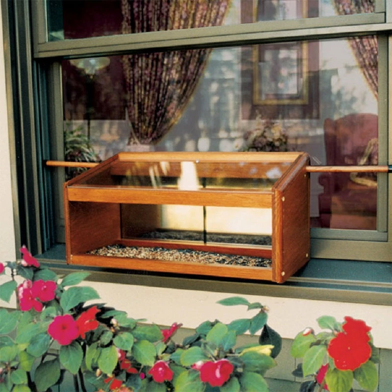 Windowsill Bird Feeder With Mirrored Back 3 Windowsill Bird Feeder With Mirrored Back