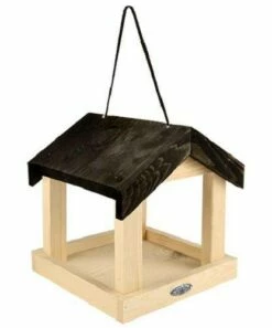 ESSCHERT DESIGN Wooden Fly Through Hanging Platform Feeder
