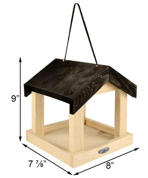 ESSCHERT DESIGN Wooden Fly Through Hanging Platform Feeder 4 ESSCHERT DESIGN Wooden Fly Through Hanging Platform Feeder - Image 2