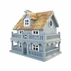 Novelty Cottage Bird House, Blue