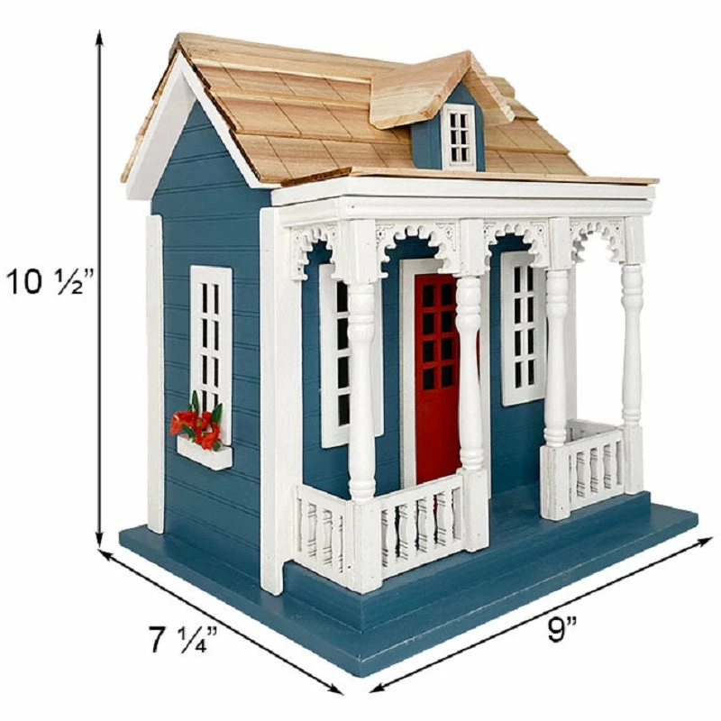 Bristol Cottage Bird House, Blue 4 Bristol Cottage Bird House, Blue - Image 2
