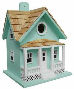 Beachside Cottage Bird House, Seafoam Blue