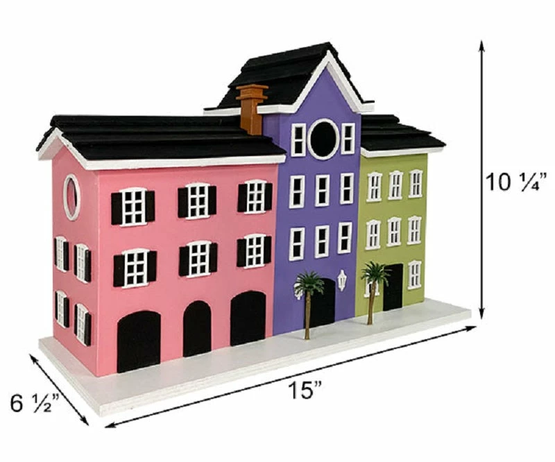 Charleston Rainbow Row House Bird House 4 Charleston Rainbow Row House Bird House - Image 2