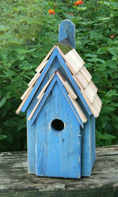 Bluebird Manor Bird House, Blue 3 Bluebird Manor Bird House, Blue