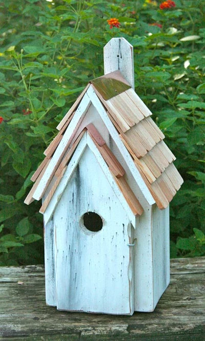 Bluebird Manor Bird House, Antique White 3 Bluebird Manor Bird House, Antique White
