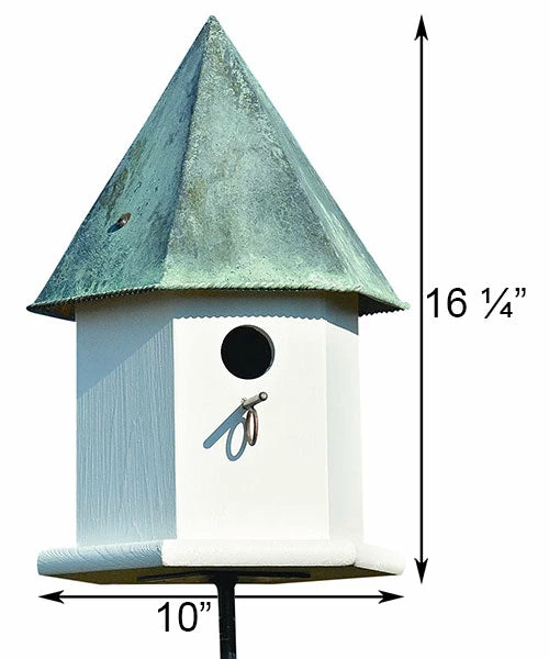 Copper Songbird Deluxe Bird House, Verdigris Roof 4 Copper Songbird Deluxe Bird House, Verdigris Roof - Image 2
