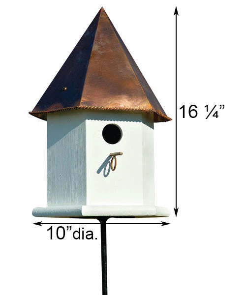 Copper Songbird Deluxe Bird House, Brown Roof 4 Copper Songbird Deluxe Bird House, Brown Roof - Image 2