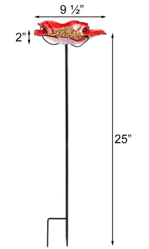 Summer Burst Glass Bird Baths With Stakes - 2 Pack 4 Summer Burst Glass Bird Baths With Stakes - 2 Pack - Image 2