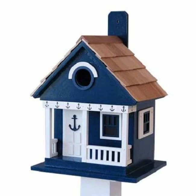Anchor Cottage Navy Blue Bird House 3 Anchor Cottage Navy Blue Bird House