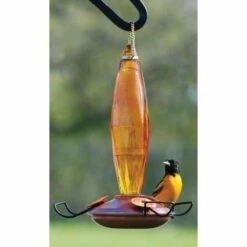 Audubon Amber Cut Glass Oriole Feeder