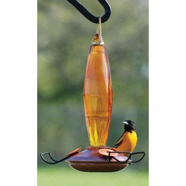 Audubon Amber Cut Glass Oriole Feeder 3 Audubon Amber Cut Glass Oriole Feeder
