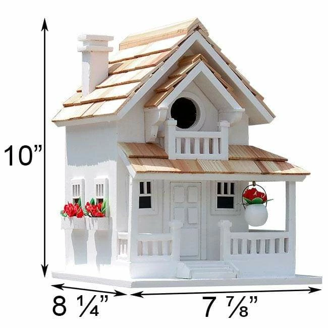 Backyard Cottage Bird House, White 4 Backyard Cottage Bird House, White - Image 2
