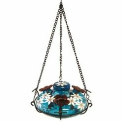 Bloom Botanica Hummingbird Feeder With Perch, Aqua