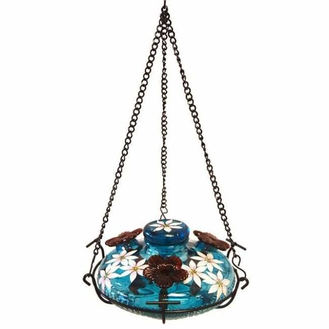 Bloom Botanica Hummingbird Feeder With Perch, Aqua 3 Bloom Botanica Hummingbird Feeder With Perch, Aqua