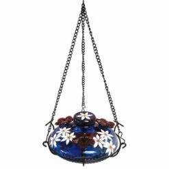Bloom Botanica Hummingbird Feeder With Perch, Blue