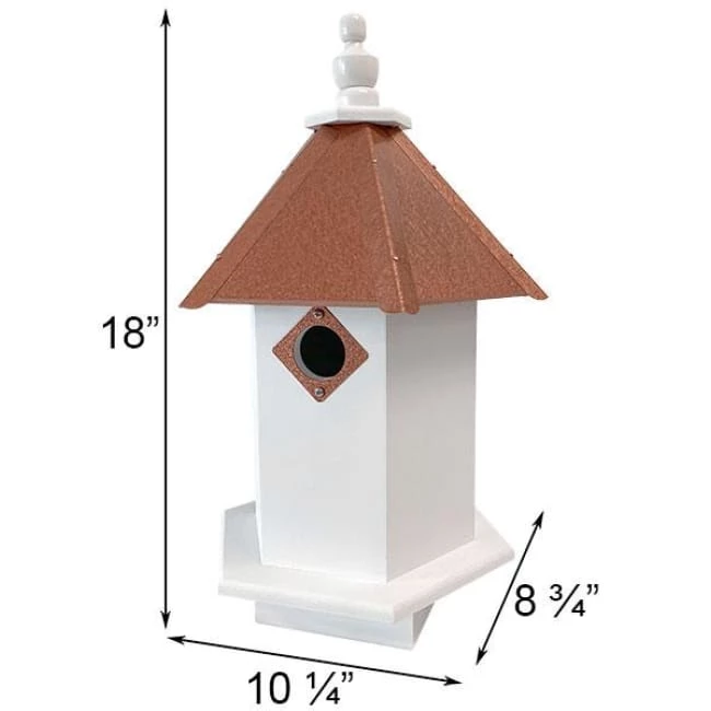 Bluebird Hexagonal Bird House With Hammered Copper Colored Roof 4 Bluebird Hexagonal Bird House With Hammered Copper Colored Roof - Image 2