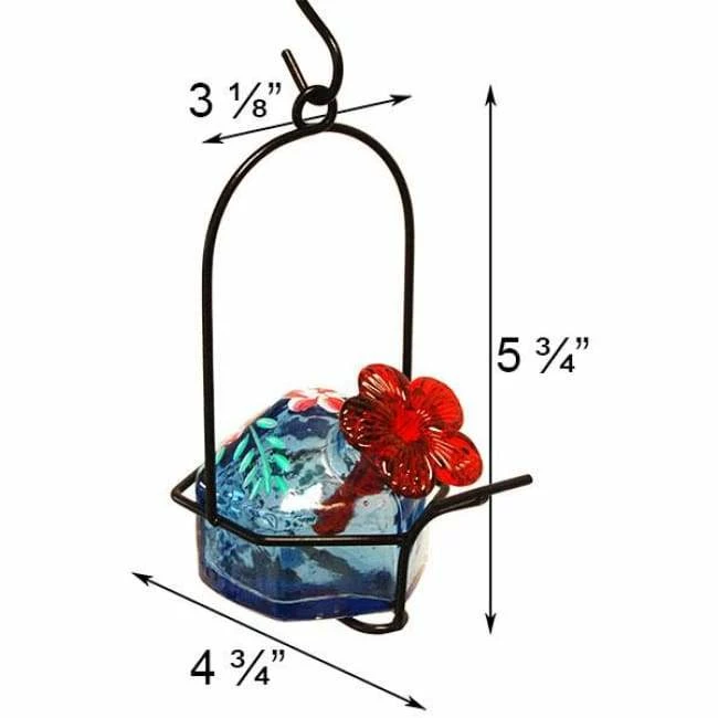 Botanica Lunch Pail Hummingbird Feeder, Blue 4 Botanica Lunch Pail Hummingbird Feeder, Blue - Image 2