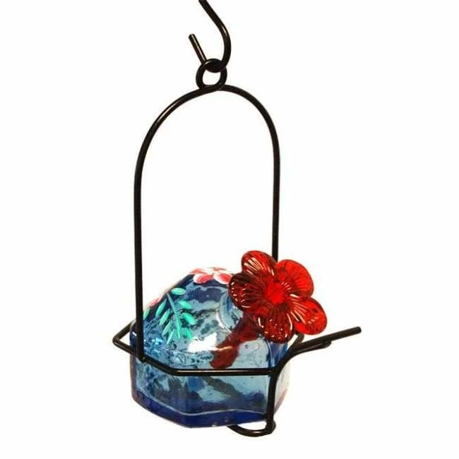 Botanica Lunch Pail Hummingbird Feeder, Blue 3 Botanica Lunch Pail Hummingbird Feeder, Blue