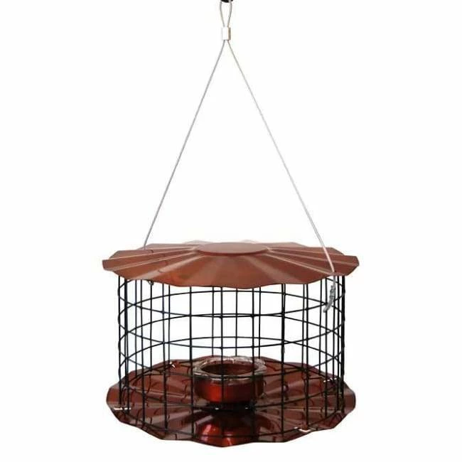 Caged Bluebird Feeder, Copper Colored 3 Caged Bluebird Feeder, Copper Colored