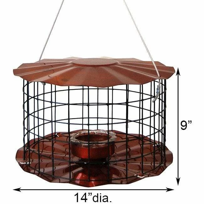Caged Bluebird Feeder, Copper Colored 4 Caged Bluebird Feeder, Copper Colored - Image 2