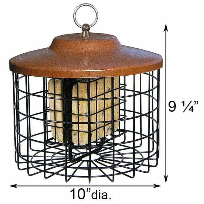Caged Double Suet Feeder, Brown 4 Caged Double Suet Feeder, Brown - Image 2