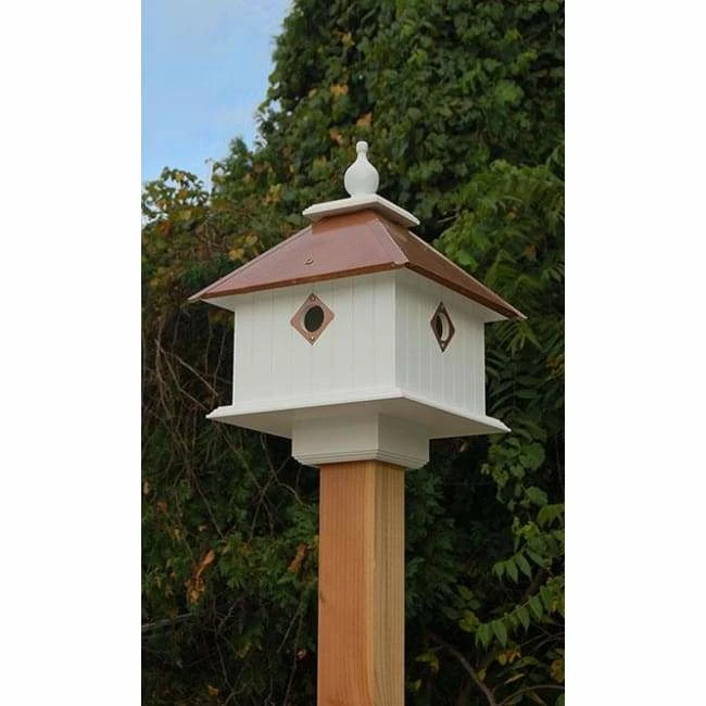 Carriage Bird House With Hammered Copper Colored Metal Roof 3 Carriage Bird House With Hammered Copper Colored Metal Roof