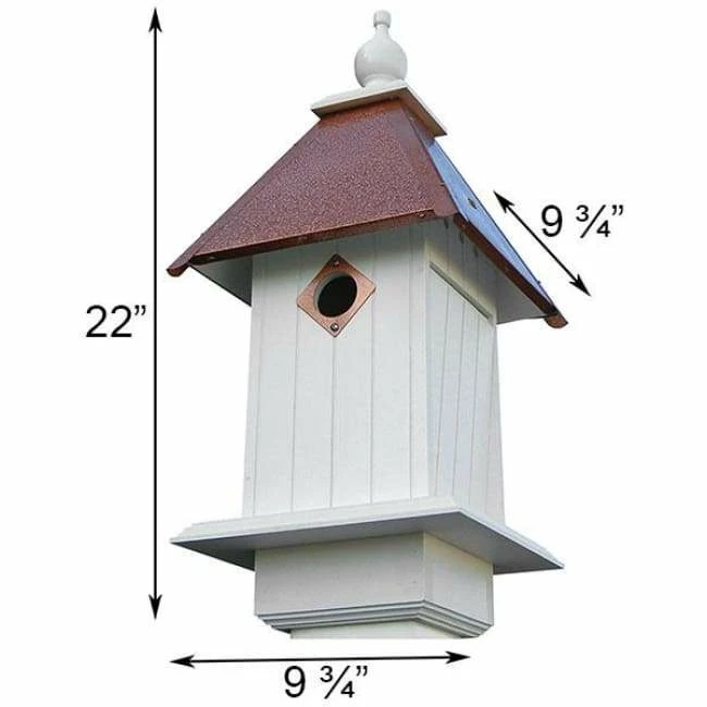 Cathedral Bird House With Hammered Copper Colored Metal Roof 4 Cathedral Bird House With Hammered Copper Colored Metal Roof - Image 2