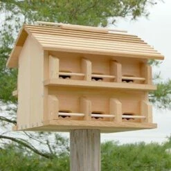 Purple Martin House With Crescent Entrance Holes - 12 Rooms