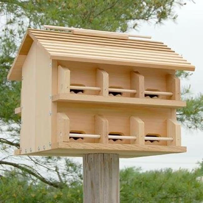 Purple Martin House With Crescent Entrance Holes - 12 Rooms 3 Purple Martin House With Crescent Entrance Holes - 12 Rooms