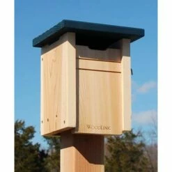 Cedar Swallow Or Bluebird House With Blue Roof