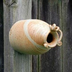 Ceramic Bottle Bird House, Butternut