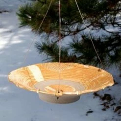 Ceramic Medium Bird Bath, Butternut