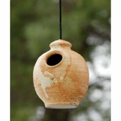 Ceramic Small Bird Feeder, Butternut