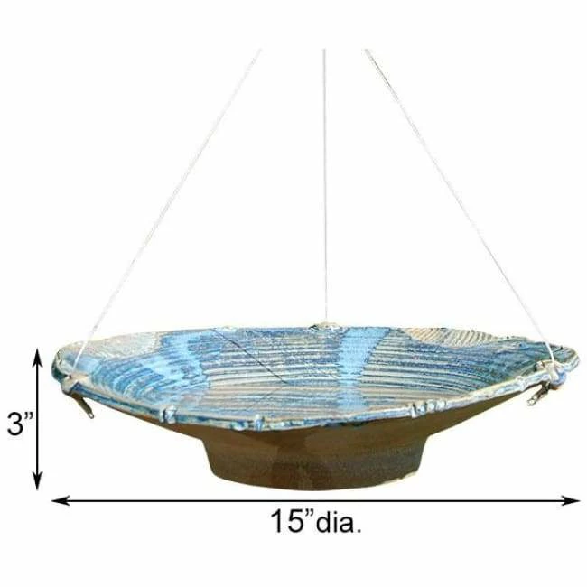 Ceramic Large Bird Bath, French Blue 4 Ceramic Large Bird Bath, French Blue - Image 2