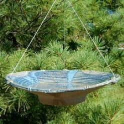 Ceramic Large Bird Bath, French Blue