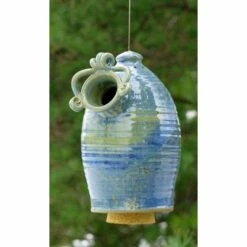 Ceramic Hanging Bluebird House, French Blue