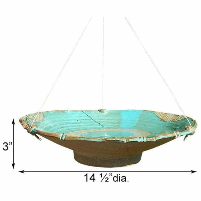 Ceramic Large Bird Bath, Teal 4 Ceramic Large Bird Bath, Teal - Image 2