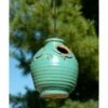 Ceramic Small Bird House, Teal 2 Ceramic Small Bird House, Teal -US Poultry Supplies Sales Store ceramic teal small bird house 25 01 50 00 anthony stoneware birdhousesandbaths 625