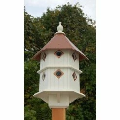 Chateau Bird House With Hammered Copper Colored Metal Roof