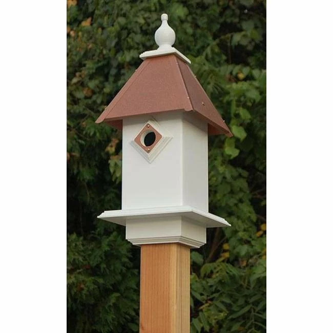 Classic Bluebird House With Hammered Copper Colored Metal Roof 3 Classic Bluebird House With Hammered Copper Colored Metal Roof
