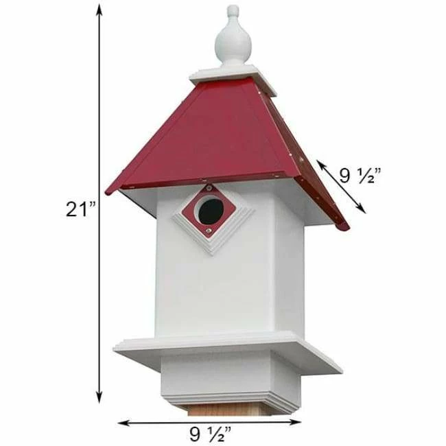 Classic Bluebird House With Merlot Red Roof 4 Classic Bluebird House With Merlot Red Roof - Image 2