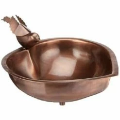 Copper Colored Heart Shaped Bird Bath